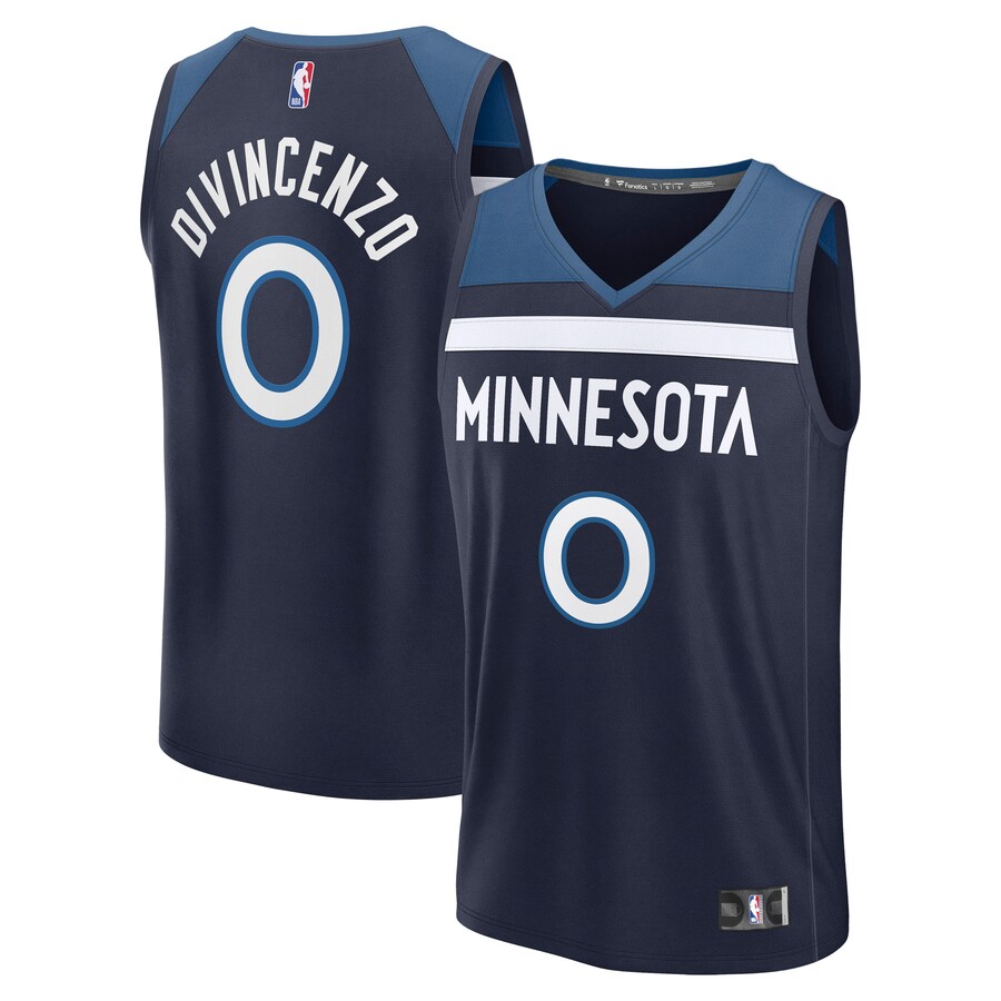 Men's Minnesota Timberwolves Donte DiVincenzo Fanatics Navy Fast Break Replica Player Jersey - Icon Edition