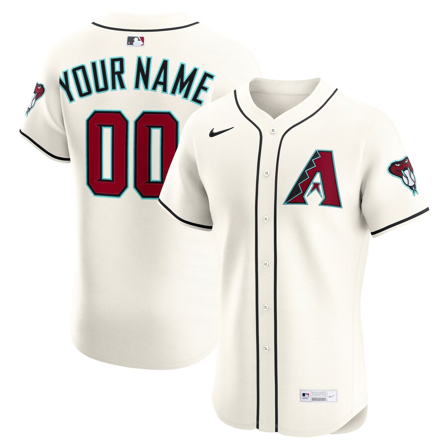 Men's Arizona Diamondbacks Nike Cream Home Elite Custom Jersey