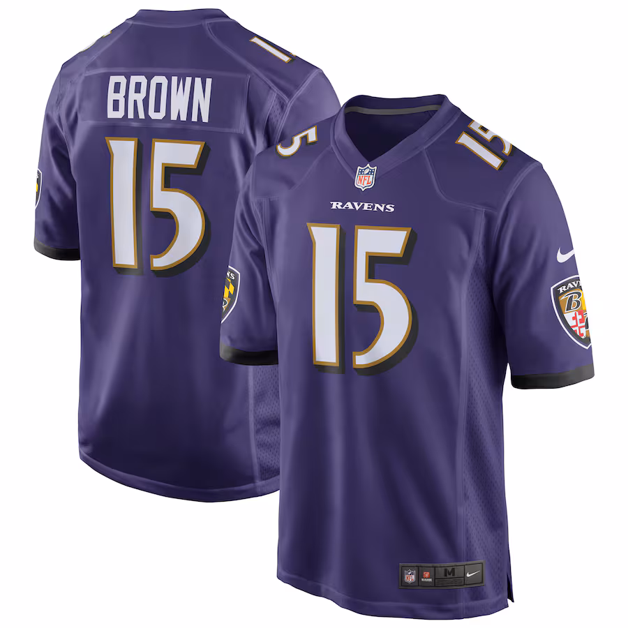Men's Baltimore Ravens Marquise Brown Nike Purple Home Game Jersey