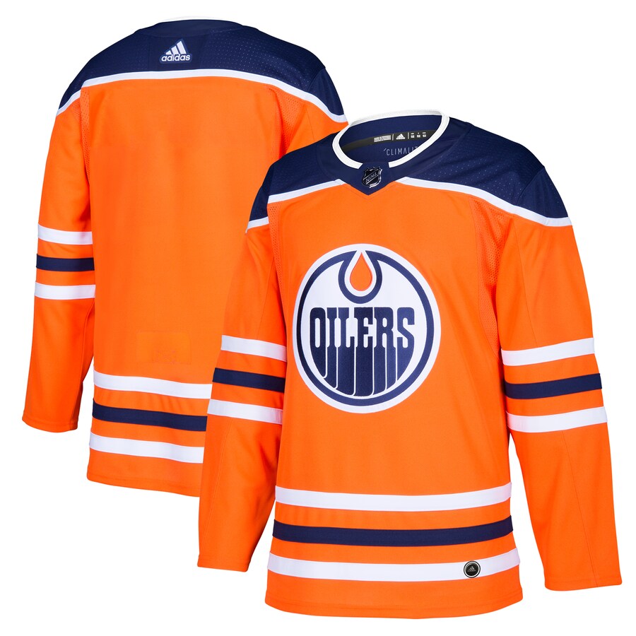 Men's Edmonton Oilers adidas Orange Home Authentic Blank Jersey