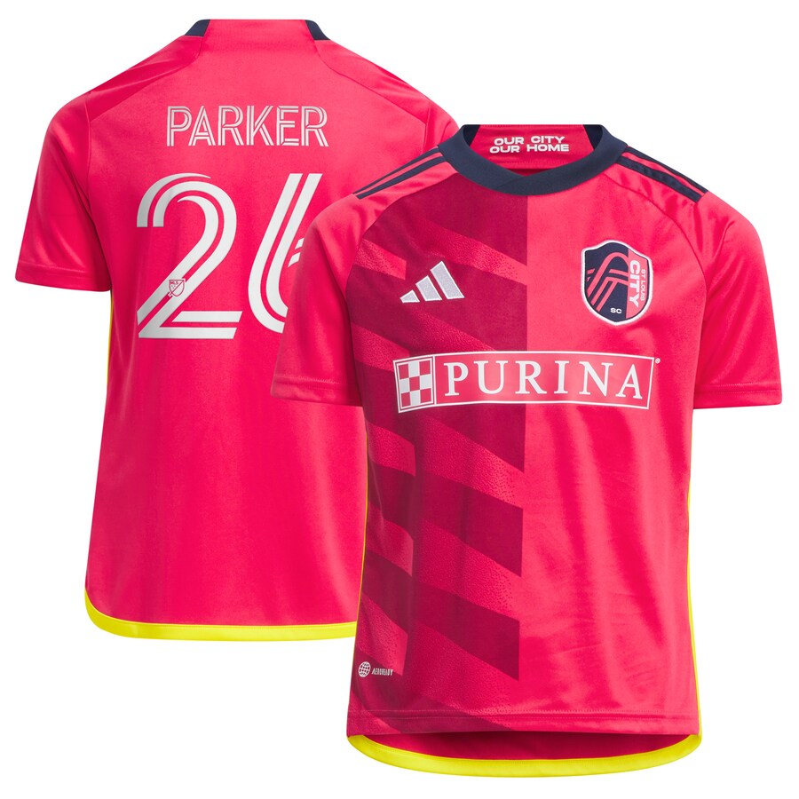 Youth St. Louis City SC Tim Parker adidas Red 2023 CITY Kit Replica Jersey