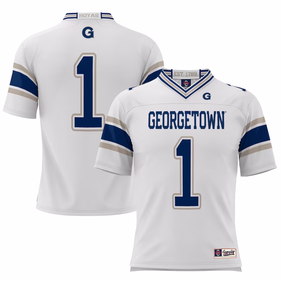 #1 Georgetown Hoyas GameDay Greats Youth Football Jersey �?White