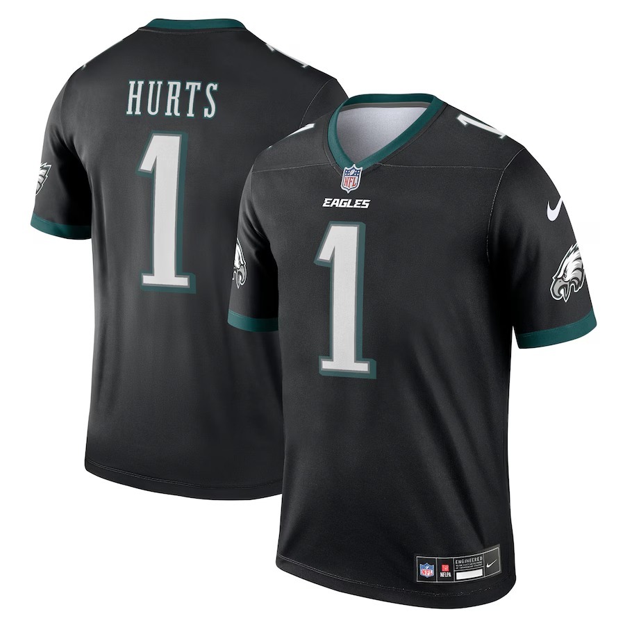 Men's Philadelphia Eagles Jalen Hurts Nike Black Alternate Legend Player Performance Top