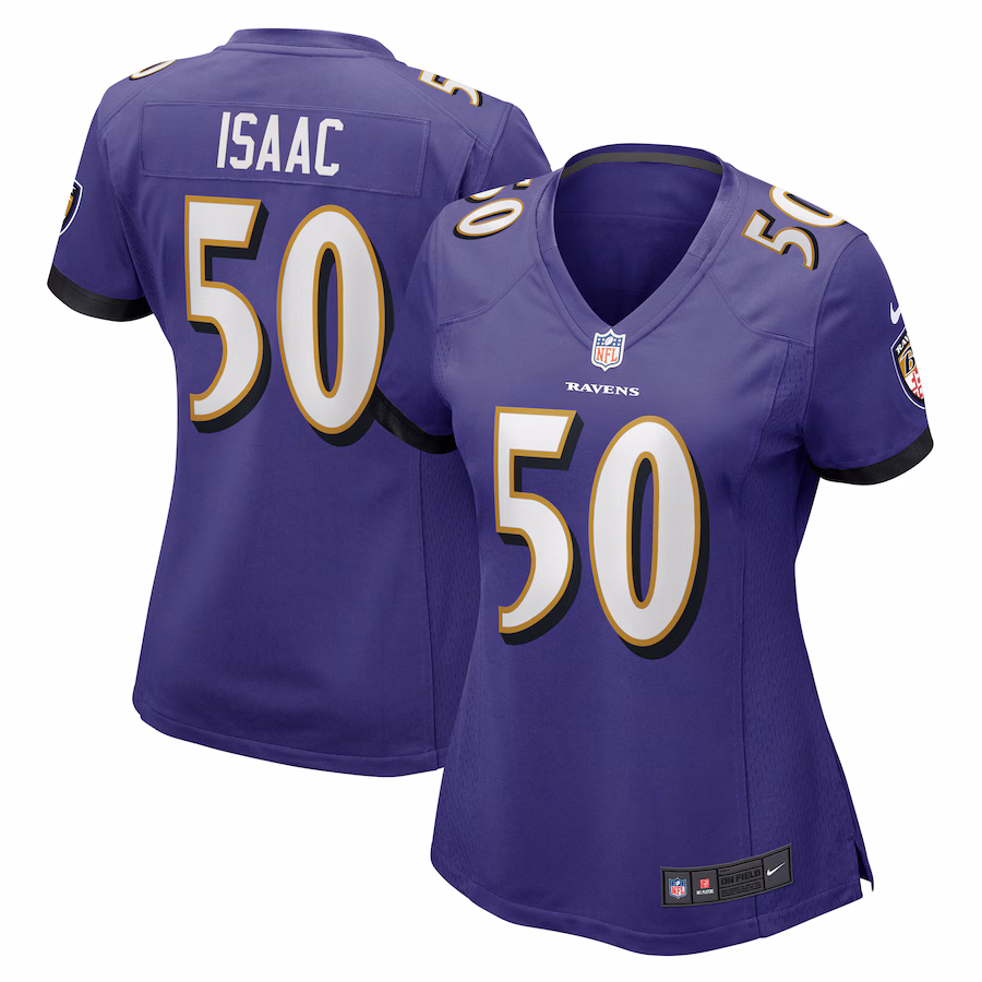 Women's Baltimore Ravens Adisa Isaac Nike Purple Game Jersey