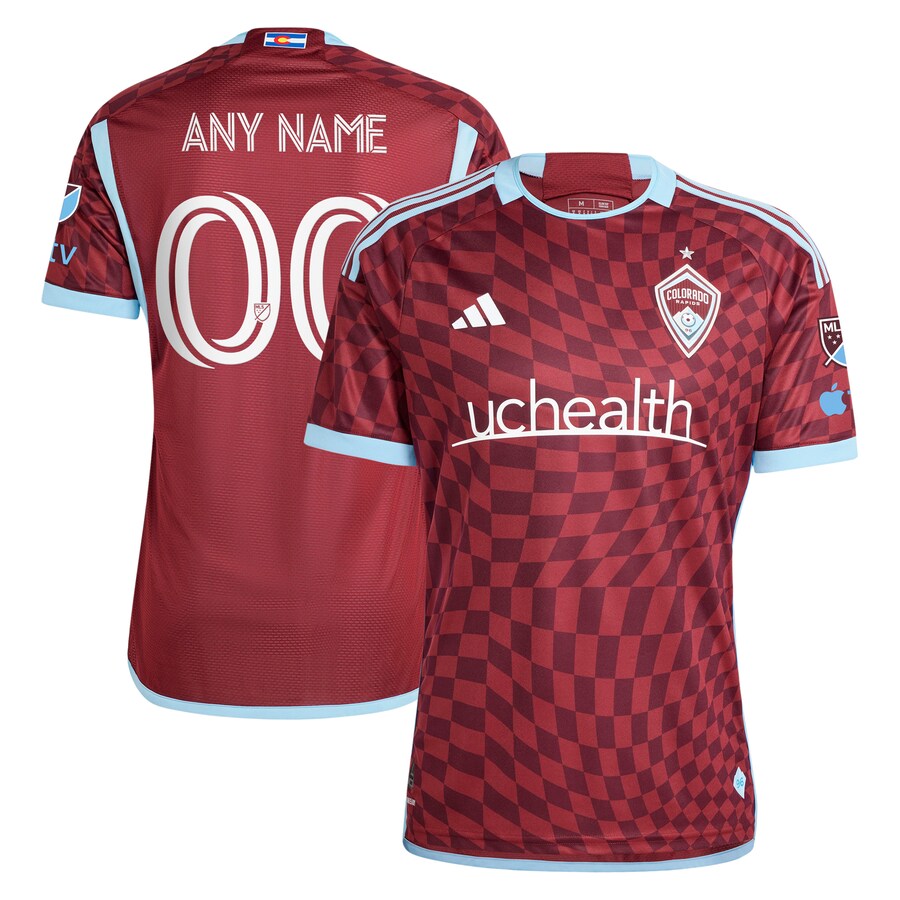 Men's Colorado Rapids  adidas Burgundy 2024 One Flag Kit Authentic Custom Jersey