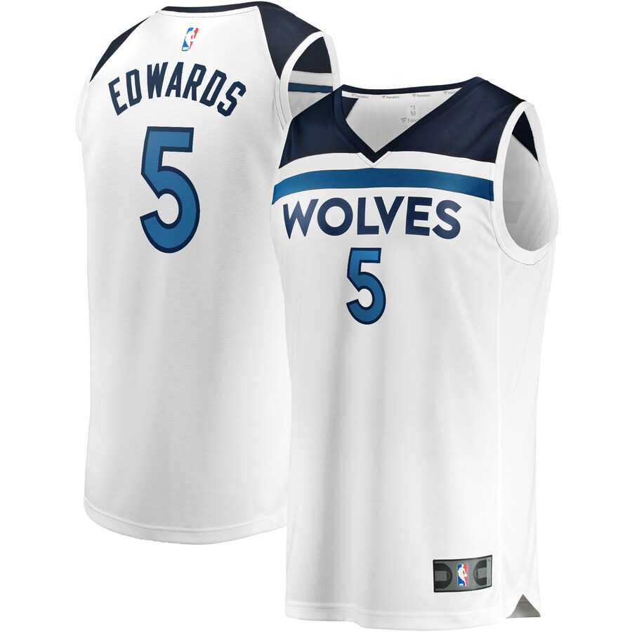 Men's Minnesota Timberwolves Anthony Edwards Fanatics White Fast Break Replica Player Jersey - Association Edition