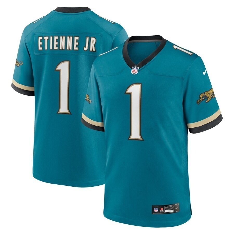 Men's Jacksonville Jaguars Travis Etienne Jr Nike Teal Prowler Throwback Player Game Jersey