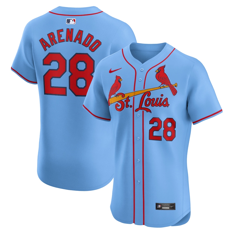 Men's St. Louis Cardinals Nolan Arenado Nike Light Blue Alternate Elite Player Jersey