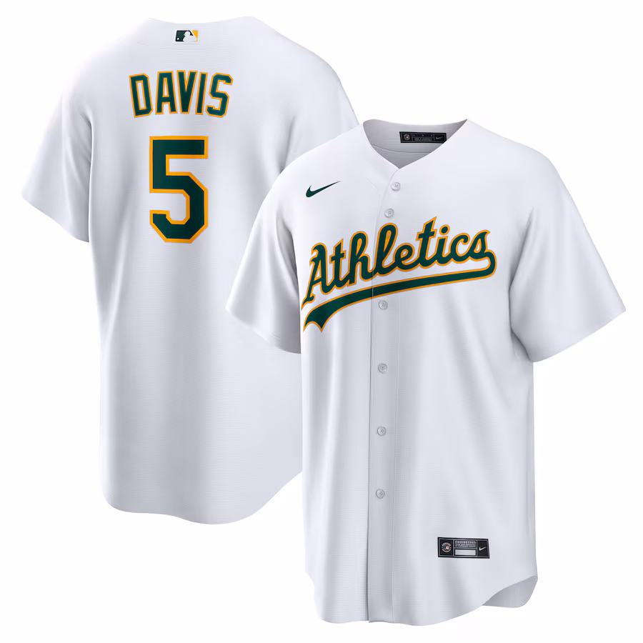 Men's Oakland Athletics JD Davis Nike White Home Replica Jersey