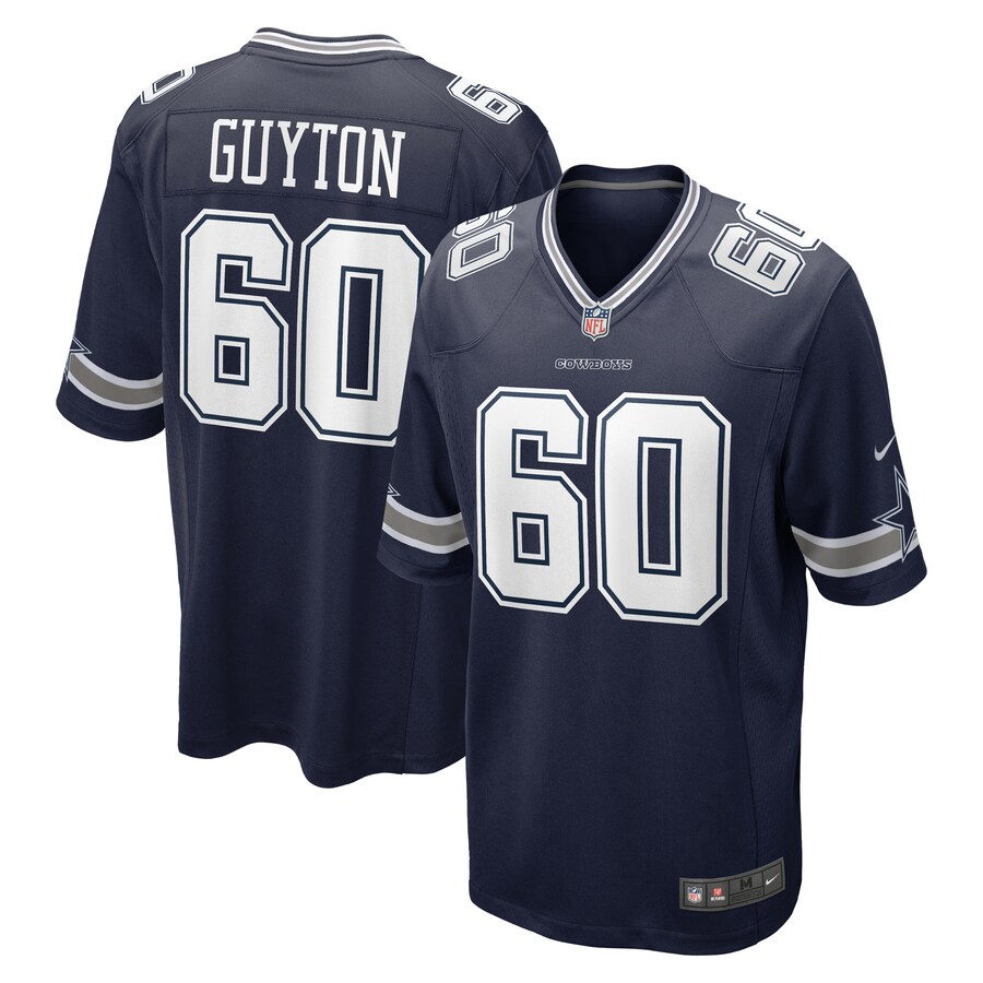Men's Dallas Cowboys Tyler Guyton Nike Navy Player Game Jersey