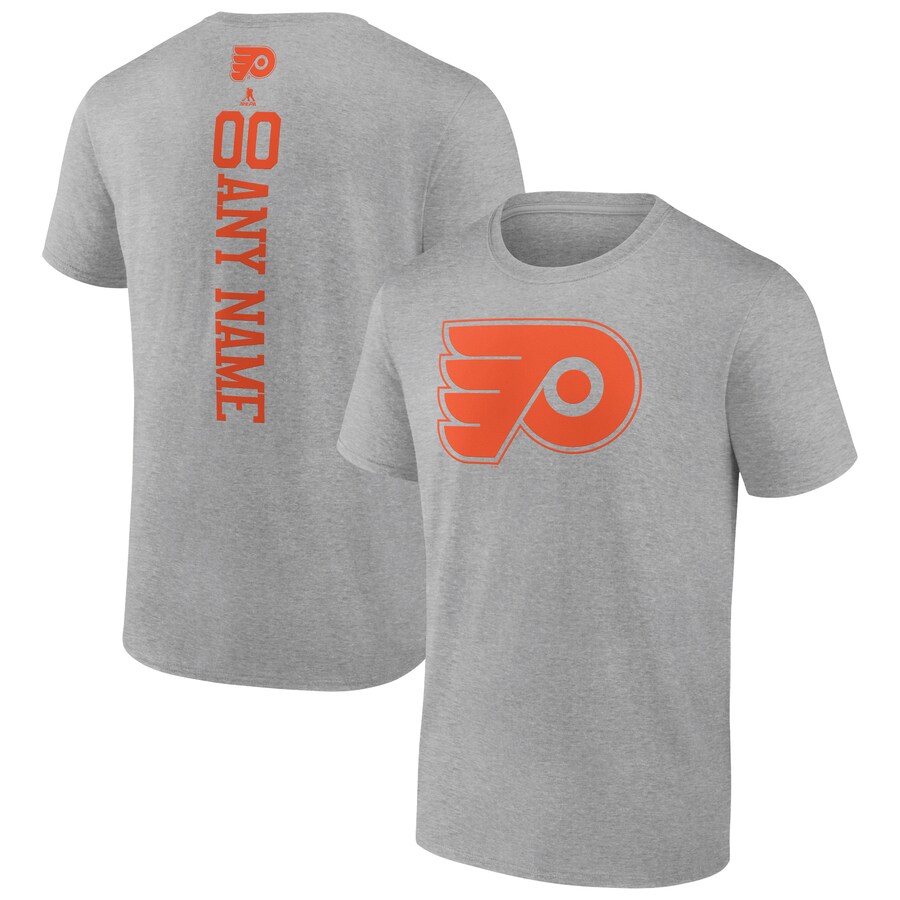 Men's Philadelphia Flyers Heather Gray Personalized Name & Number T-Shirt