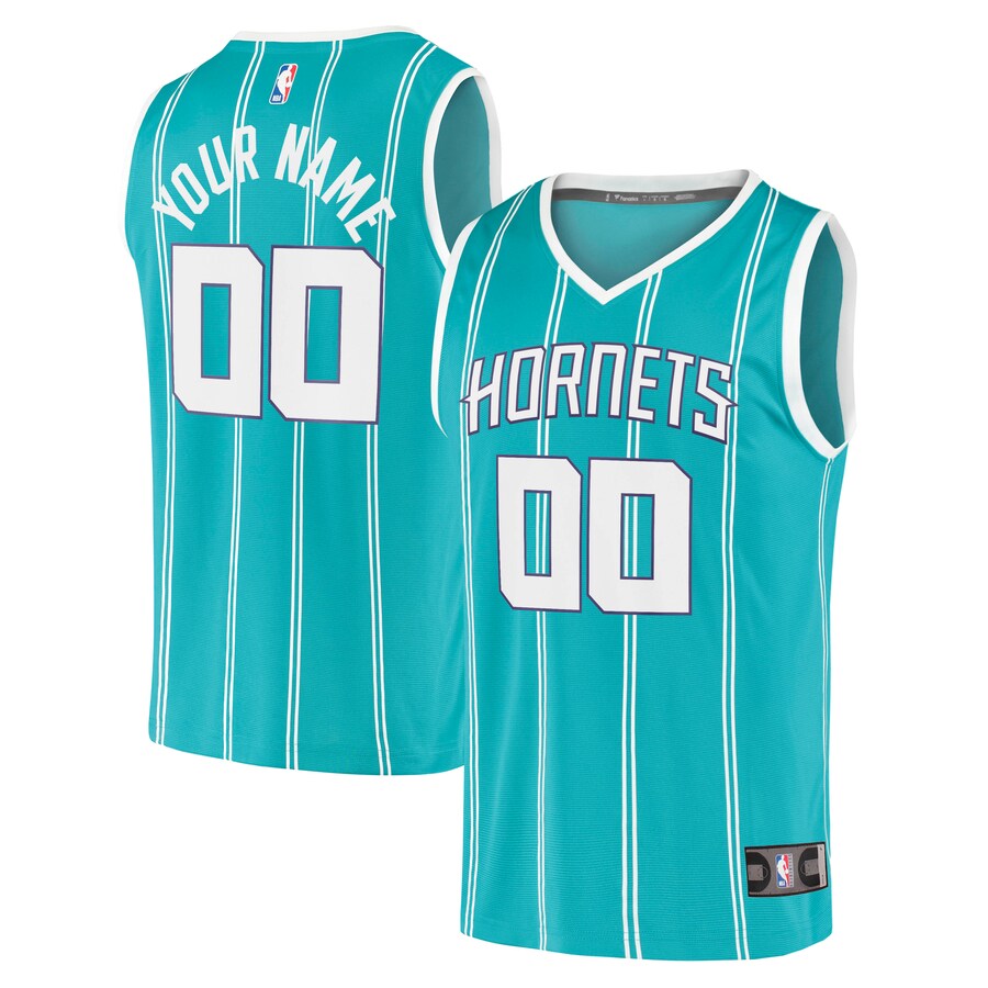 Men's Charlotte Hornets Fanatics Teal Fast Break Replica Custom Jersey - Icon Edition