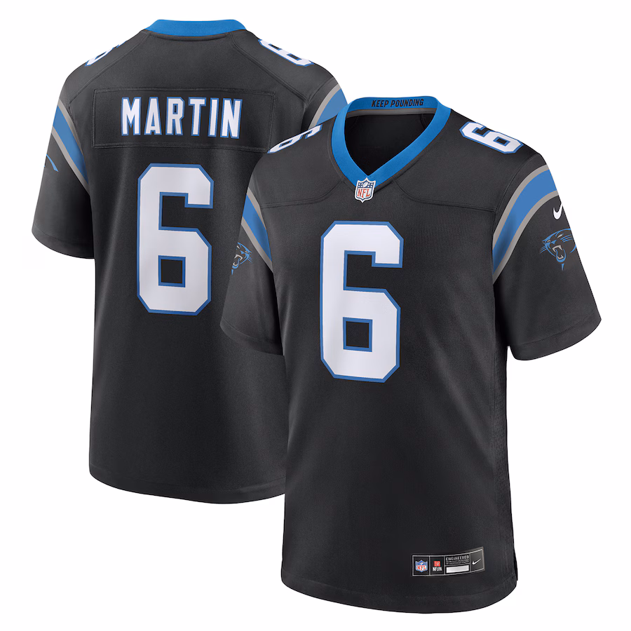 Men's Carolina Panthers Sam Martin Nike Black Team Game Jersey