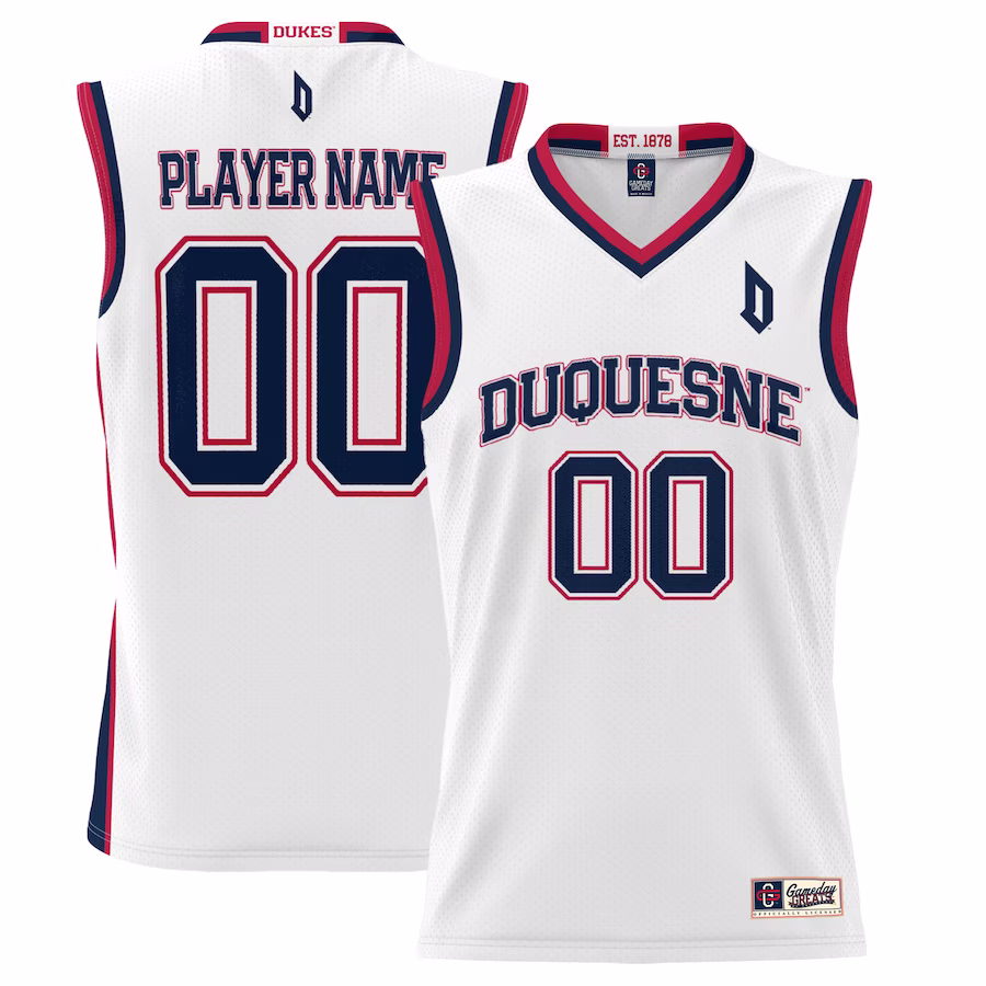 Duquesne Dukes GameDay Greats Youth NIL Pick-A-Player Men's Lightweight Basketball Jersey - White
