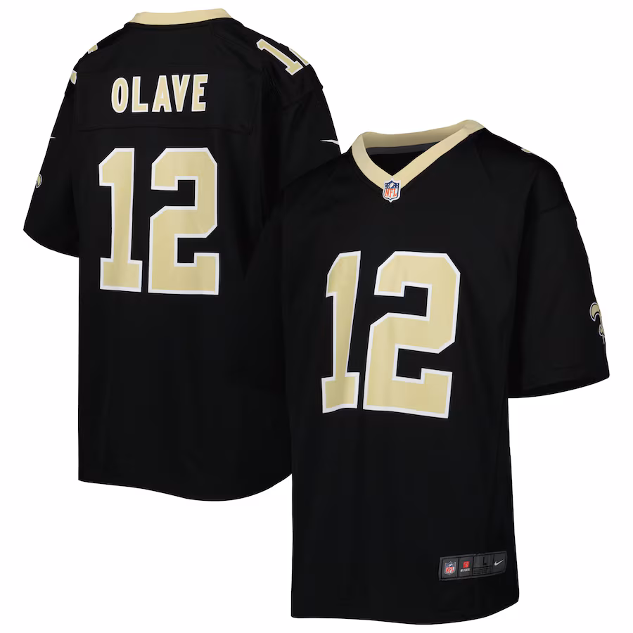 Youth New Orleans Saints Chris Olave Nike Black Game Jersey