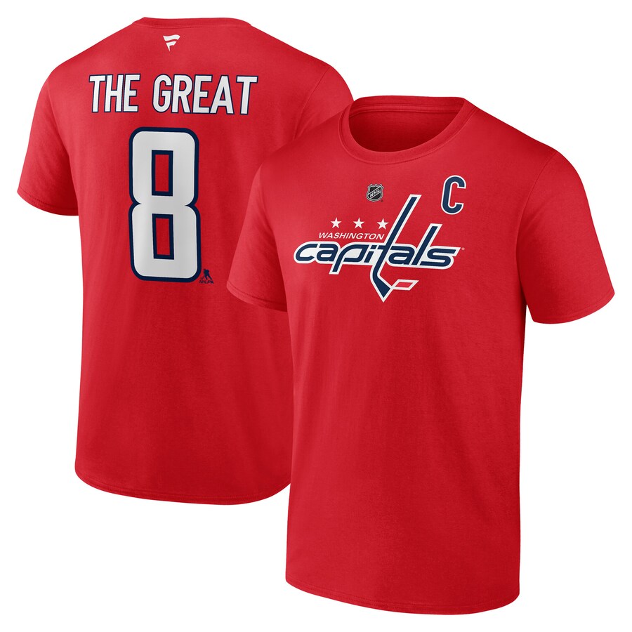 Men's Washington Capitals Alexander Ovechkin Red NHL All-Time Leading Goal Scorer Name & Number T-Shirt