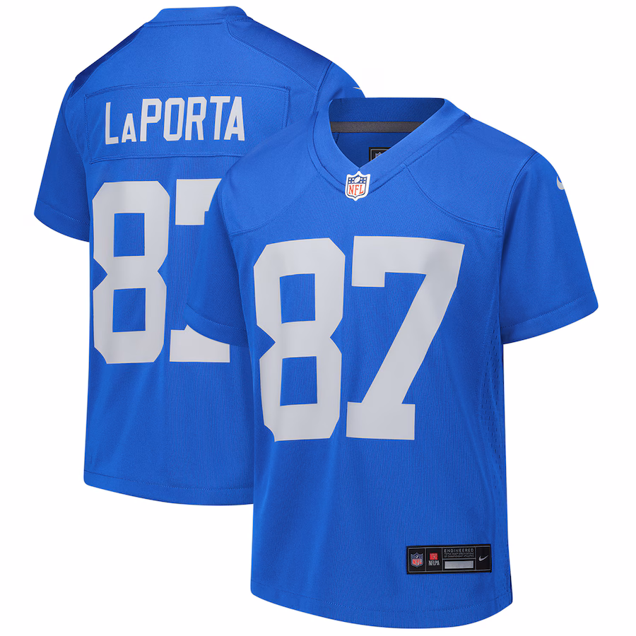 Youth Detroit Lions Sam LaPorta Nike  Blue Alternate Game Jersey
