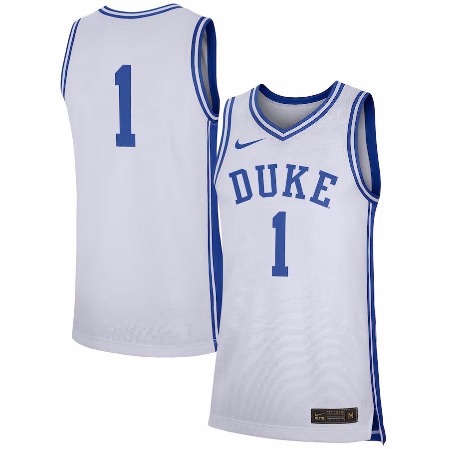 #1 Duke Blue Devils Nike Replica Jersey - White