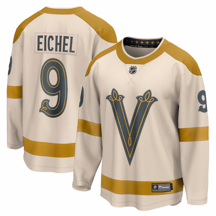 Men's Vegas Golden Knights Jack Eichel Fanatics Cream 2024 NHL Winter Classic Breakaway Player Jersey