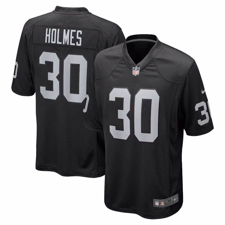 Men's Las Vegas Raiders Darnay Holmes Nike Black Team Game Jersey