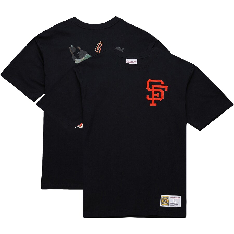Men's San Francisco Giants Willie Mays Mitchell & Ness Black Legends Collection Vintage Logo T-Shirt