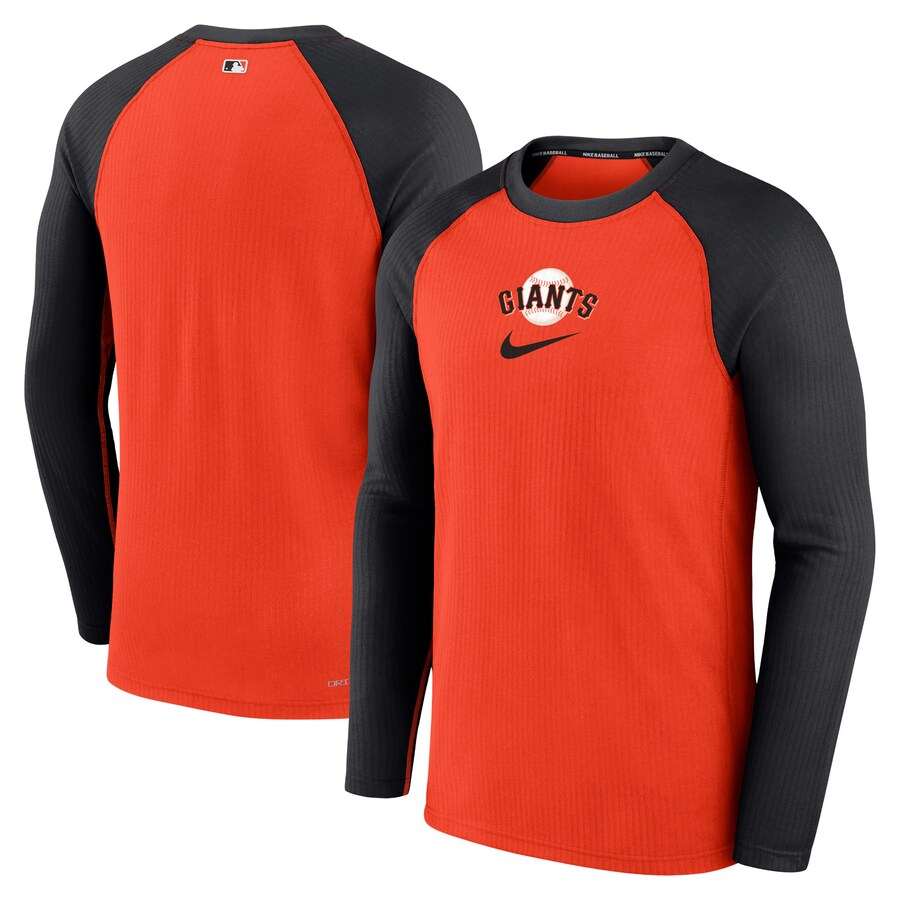 Men's San Francisco Giants Nike Orange Authentic Collection Game Raglan Performance Long Sleeve T-Shirt