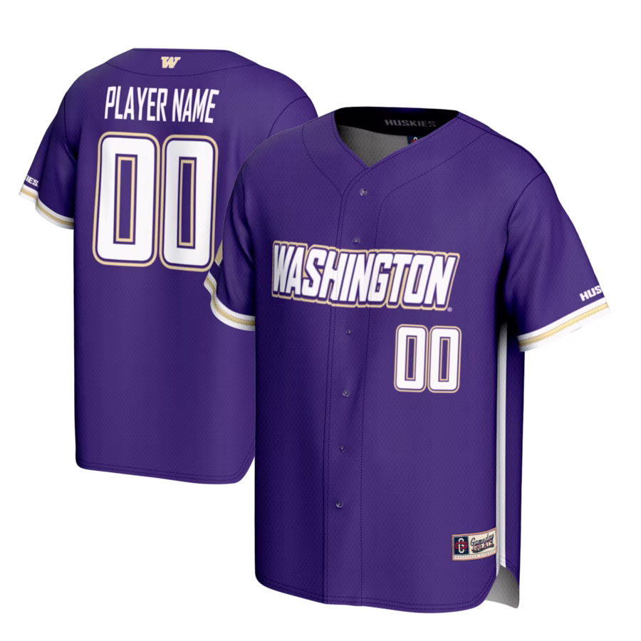 Washington Huskies GameDay Greats Youth NIL Pick-A-Player Lightweight Baseball Jersey - Purple