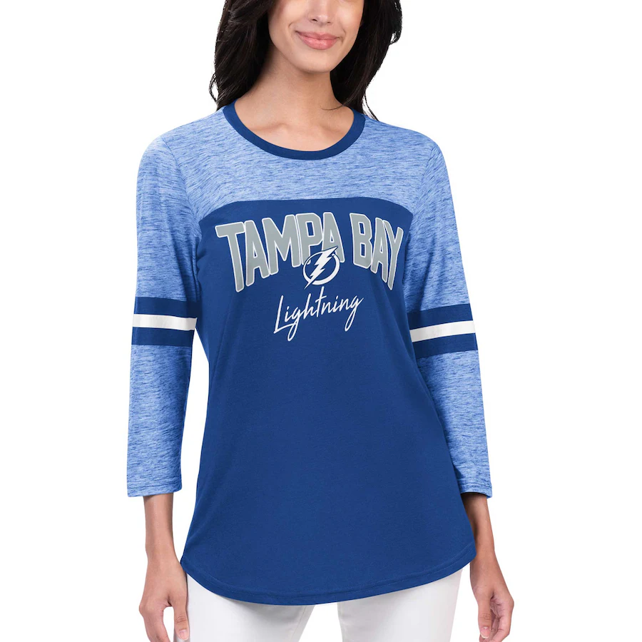 Women's Tampa Bay Lightning G-III 4Her by Carl Banks Blue Play The Game 3/4-Sleeve T-Shirt