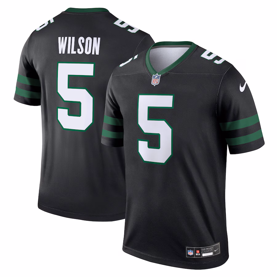 Men's New York Jets Garrett Wilson Nike Black Alternate Legend Player Performance Top