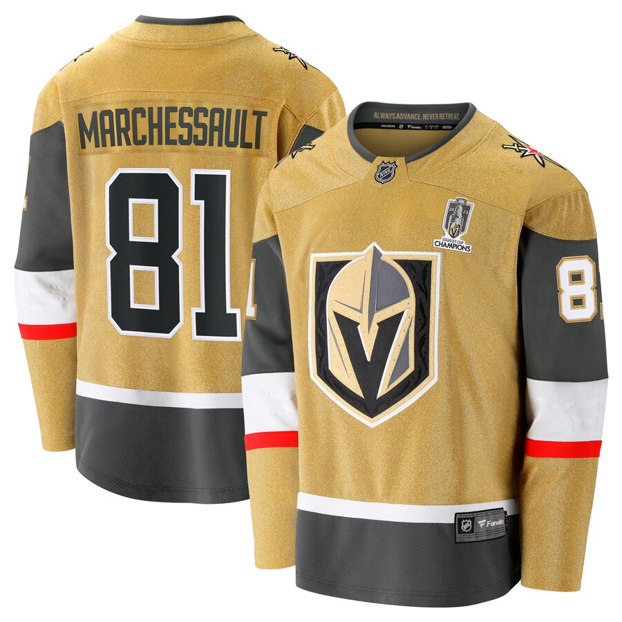 Men's Vegas Golden Knights Jonathan Marchessault Fanatics Branded Gold 2023 Stanley Cup Champions Home Breakaway Player Jersey