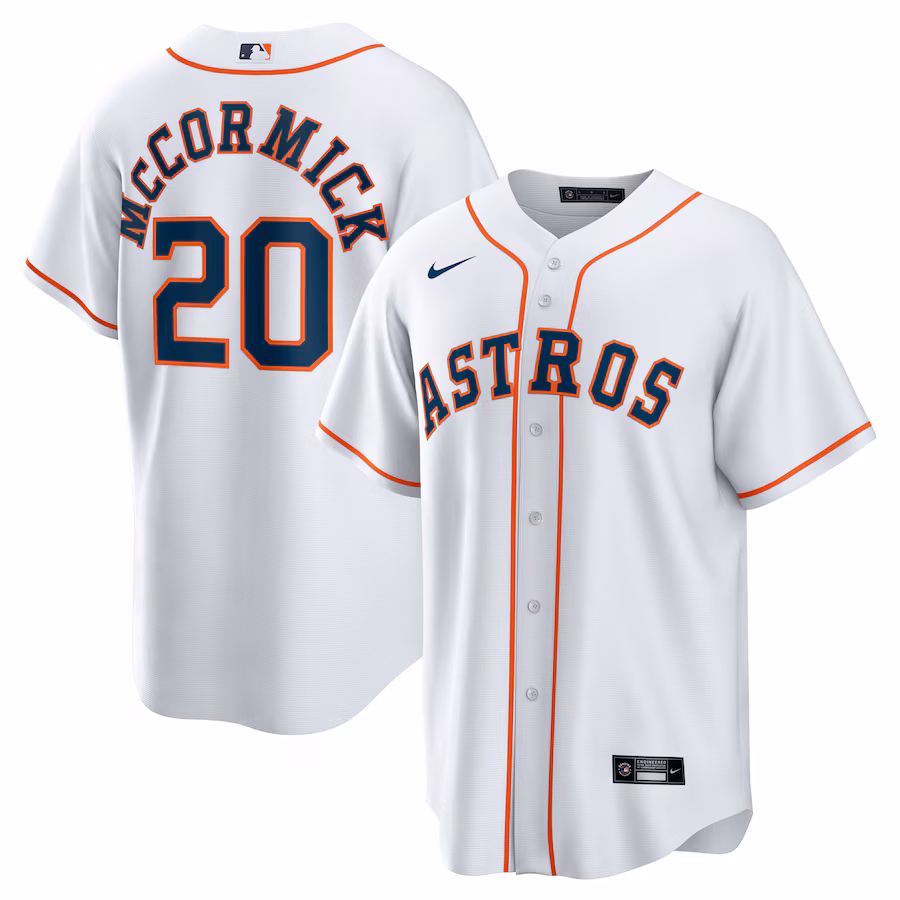 Men's Houston Astros Chas McCormick Nike White Home Replica Player Jersey