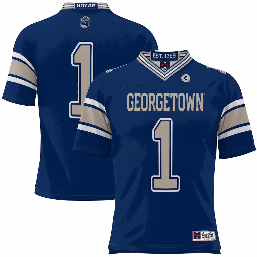 #1 Georgetown Hoyas GameDay Greats Youth Football Jersey - Navy