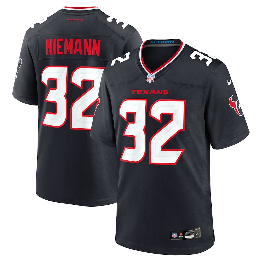 Men's Houston Texans Nick Niemann Nike Navy Team Game Jersey