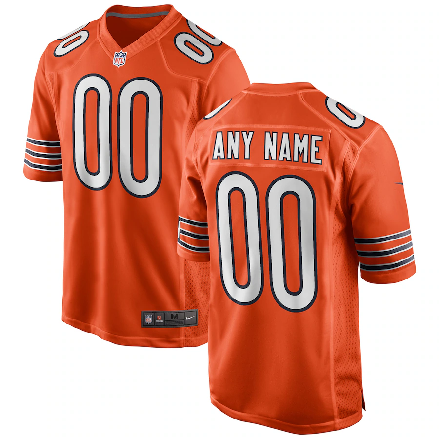 Youth Chicago Bears Nike Orange Alternate Custom Game Jersey