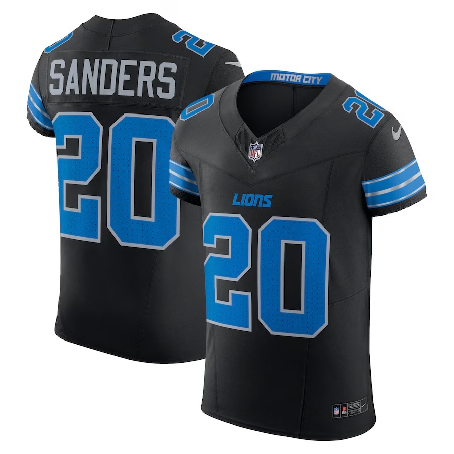 Men's Detroit Lions Barry Sanders Nike Black Retired Player Alternate Vapor F.U.S.E. Elite Jersey