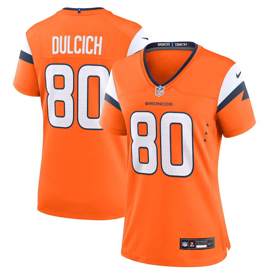 Women's Denver Broncos Greg Dulcich Nike Orange Team Game Jersey
