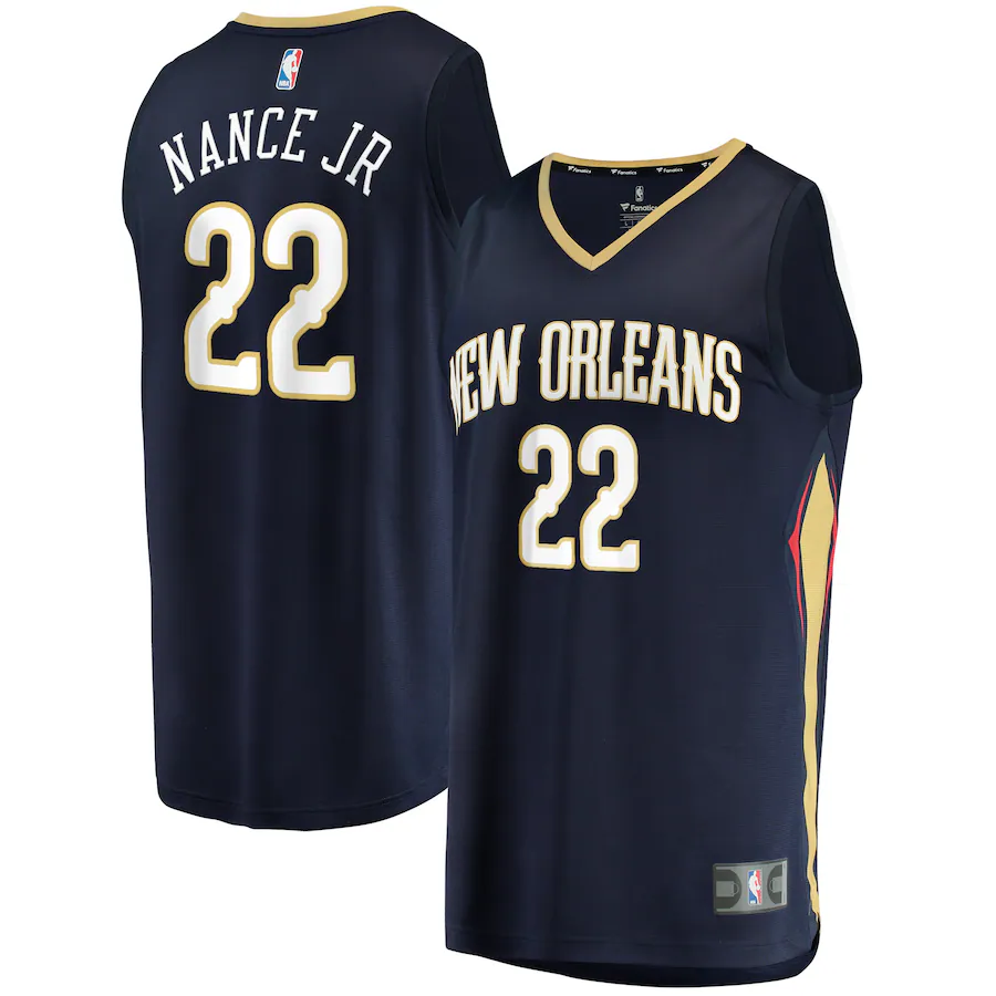 Men's New Orleans Pelicans Larry Nance Jr. Fanatics Navy Fast Break Replica Jersey - Icon Edition