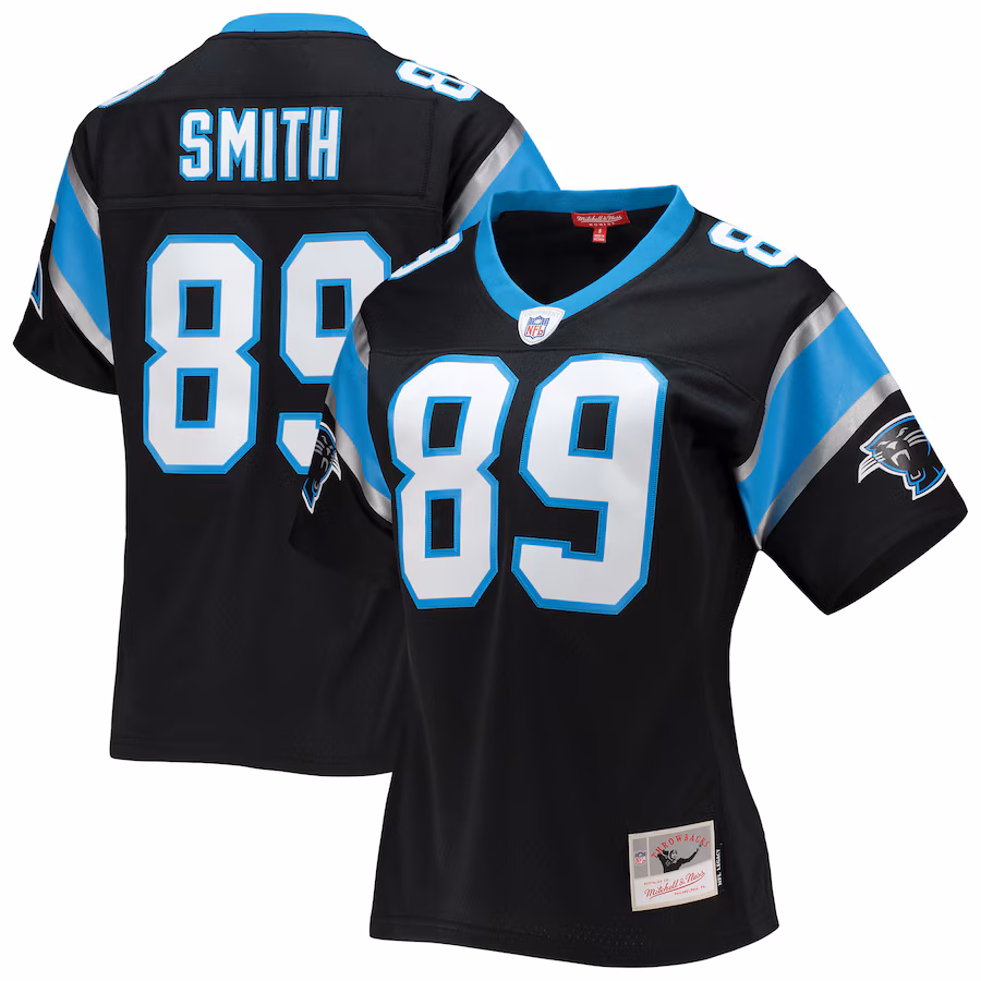 Women's Carolina Panthers Steve Smith Mitchell & Ness Black Legacy Replica Player Jersey