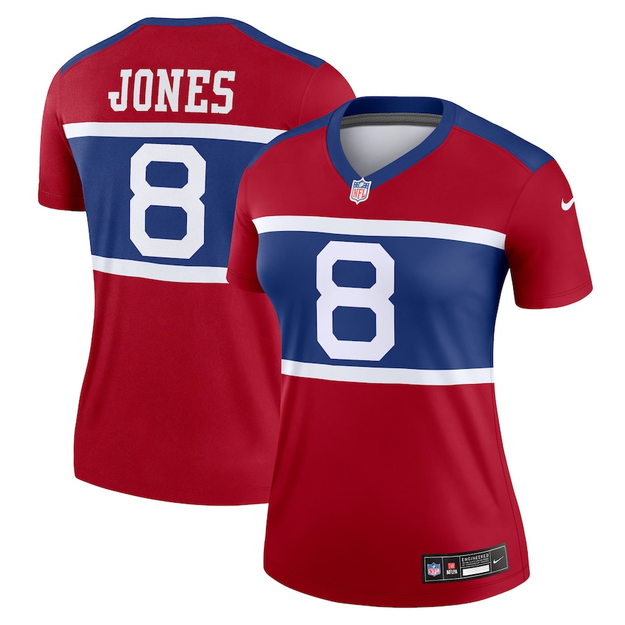 Women's New York Giants Daniel Jones Nike Red Alternate Legend Player Performance Top