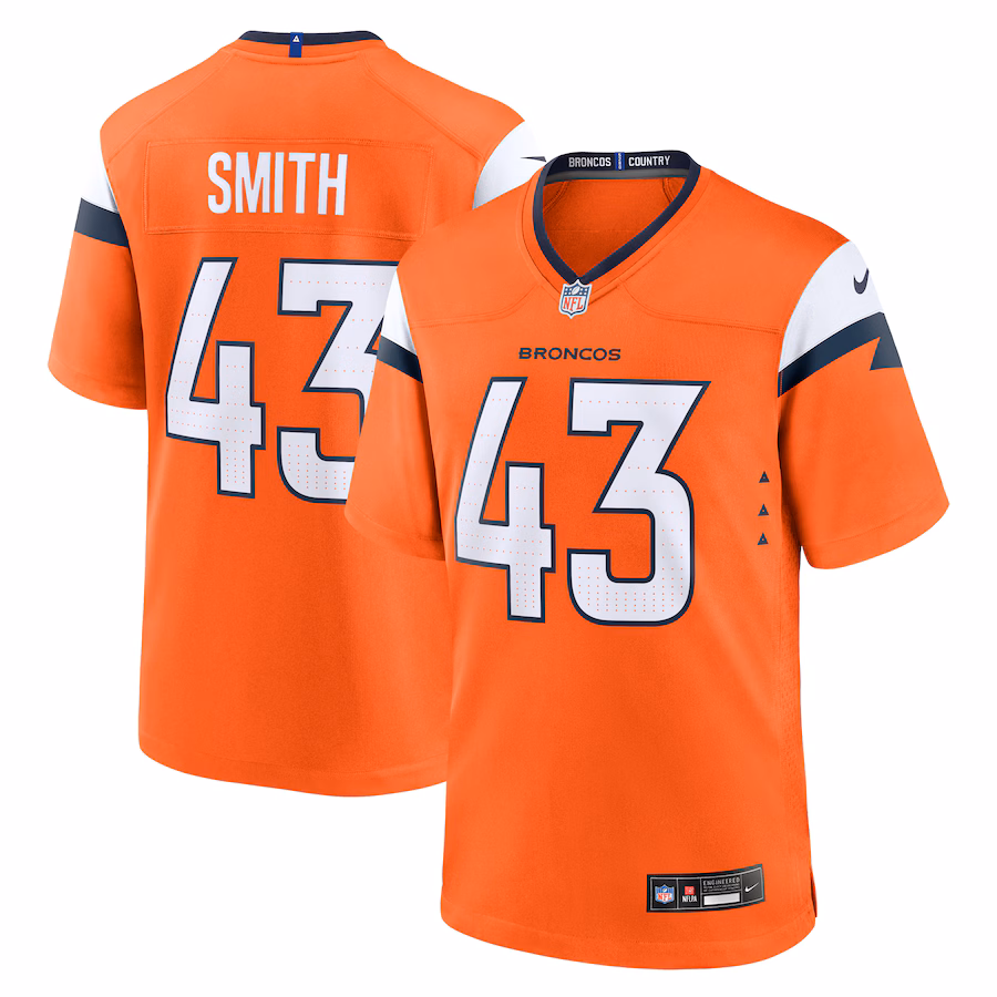 Men's Denver Broncos Keidron Smith Nike Orange Team Game Jersey