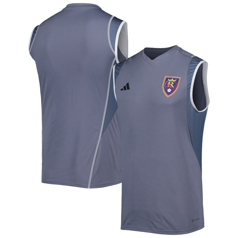 Men's Real Salt Lake adidas Gray 2023 On-Field Sleeveless Training Jersey
