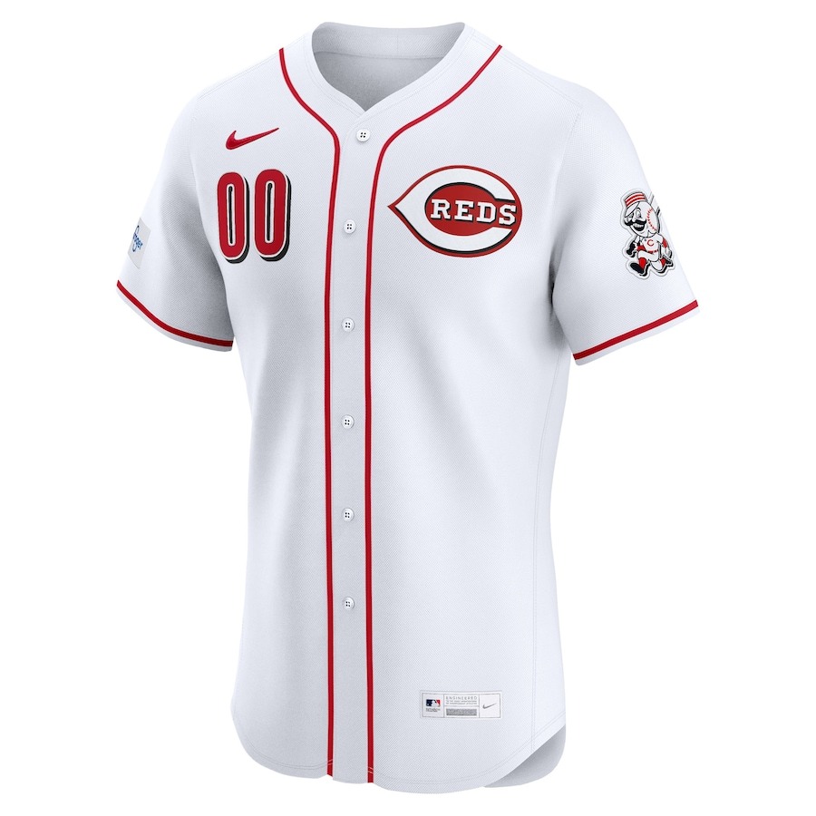 Men's Cincinnati Reds Nike White Home Elite Custom Patch Jersey