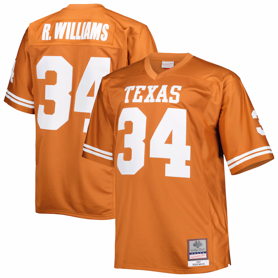 Men's Mitchell & Ness Ricky Williams Texas Orange Texas Longhorns Big & Tall Throwback Jersey
