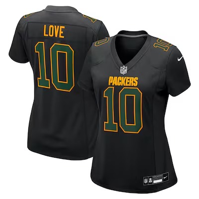 Women's Green Bay Packers Jordan Love Nike Black Fashion Game Jersey