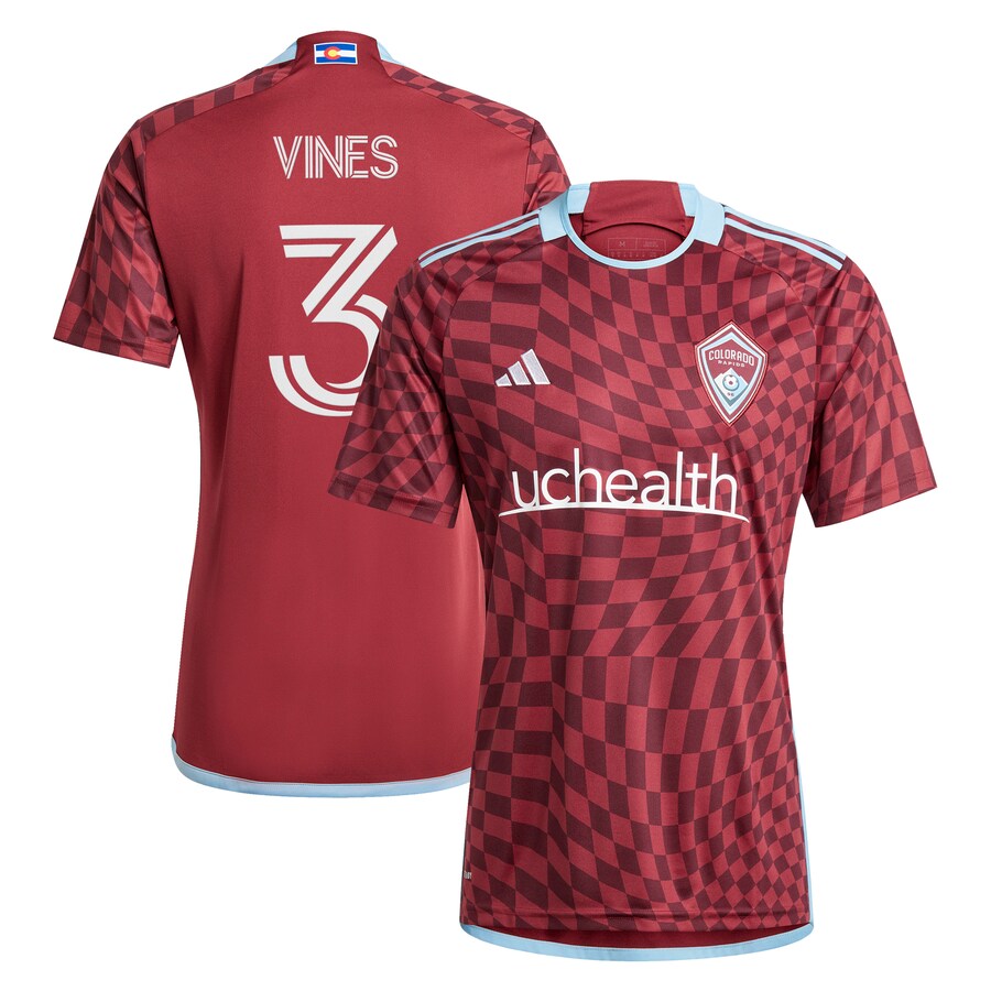 Men's Colorado Rapids Sam Vines adidas Burgundy 2024 One Flag Kit Replica Player Jersey