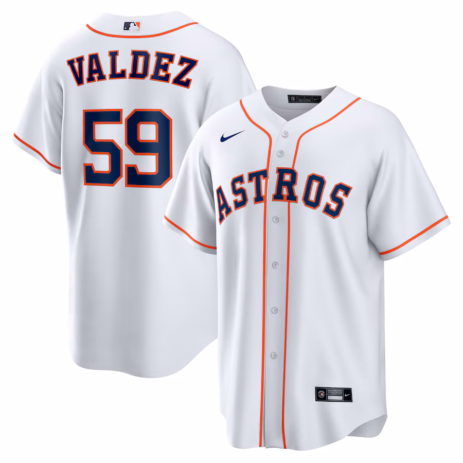 Men's Houston Astros Framber Valdez Nike White Home Replica Jersey