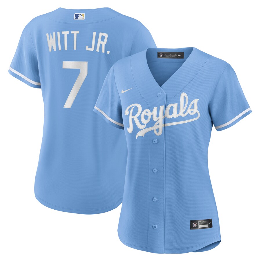 Women's Kansas City Royals Bobby Witt Jr. Nike Light Blue Alternate Replica Player Jersey