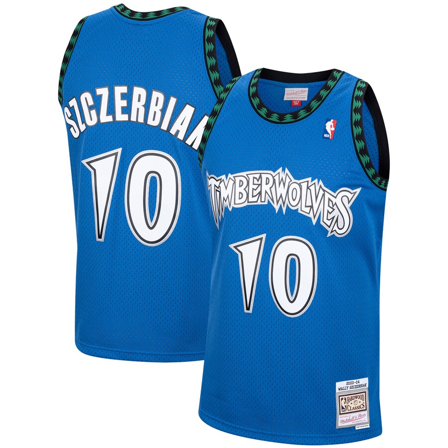 Men's Minnesota Timberwolves Wally Szczerbiak Mitchell & Ness Blue 2003/04 Hardwood Classics Swingman Jersey