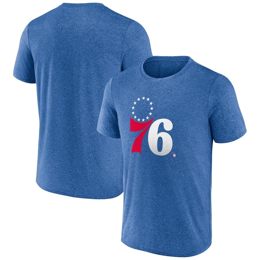 Men's Philadelphia 76ers Fanatics Heather Royal Iconic Overtime T-Shirt