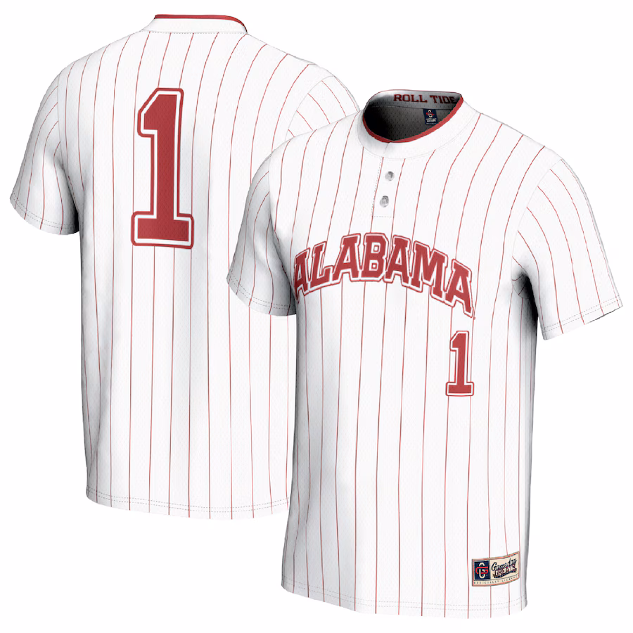 Youth GameDay Greats #1 White Alabama Crimson Tide Lightweight Softball Fashion Jersey